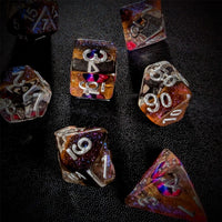 Thumbnail for Demon Eye in Clear & Orange & Blue Resin - 7pcs RPG Full Dice Set