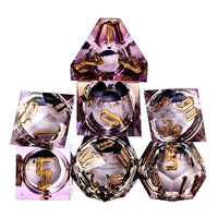 Thumbnail for Eye Ball in Purple Filled Sharp Resin - 7pcs RPG Dice Set