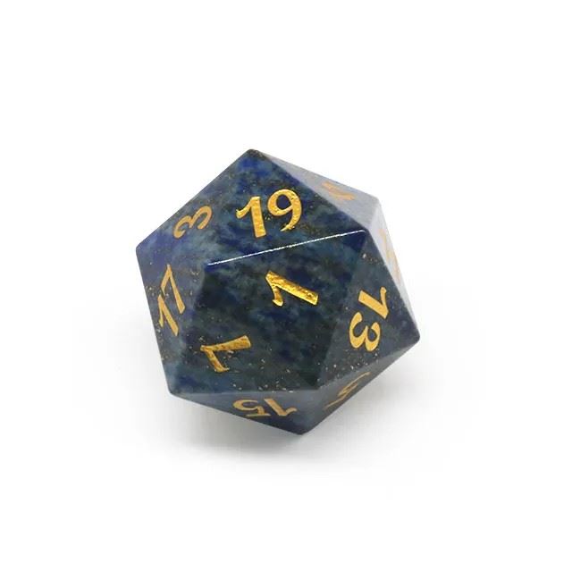 Blue Lazuli Gemstone - D20 RPG Dice