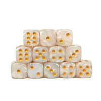 Thumbnail for 30pcs D6 12mm Dice Acrylic Blend Pips Gold Font White