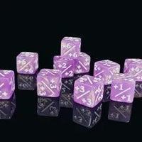 Thumbnail for 6pcs D6 16mm Dice Acrylic Counter White Font Pink Purple