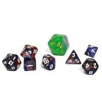 Thumbnail for 7pcs Dice Acrylic Mini White Font Brown Purple