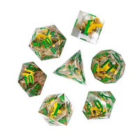 Thumbnail for Bee in Clear & Yellow Filled Sharp Resin - 7pcs RPG Dice Set