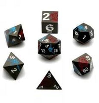 Thumbnail for Red and Blue in Nickel Metal - 7pcs RPG Dice Set