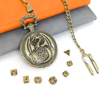 Thumbnail for Dragon Wing on Bronze Pocket Watch with Mini Dice - Pendant