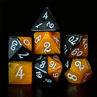 Thumbnail for Blend of Black & Orange Acrylic - 7pcs RPG Full Dice Set Dark Stack