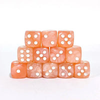 Thumbnail for 30pcs D6 12mm Dice Acrylic Blend Pips White Font Pink