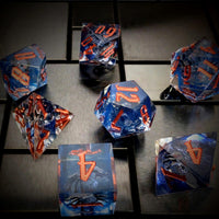Thumbnail for Spider in Clear & Blue Filled Sharp Resin - 7pcs RPG Dice Set