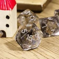Thumbnail for Black Swirl in Clear Resin - 7pcs RPG Full Dice Set