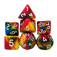 Thumbnail for 7pcs Dice Acrylic Blend White Font Pink Yellow Blue