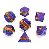 Thumbnail for Copper Band in Purple Filled Sharp Resin - 7pcs RPG Dice Set