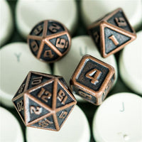 Thumbnail for 7pcs RPG Dice Set - Miniature Copper Metal