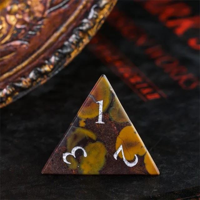 Brown Camouflage Jasper Gemstone - 7pcs RPG Dice Set