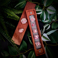 Thumbnail for Pink Swirl in Clear Resin - 7pcs RPG Full Dice Set