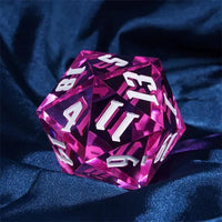 Thumbnail for D20 Dice Acrylic 55mm  White Font Clear White Pink