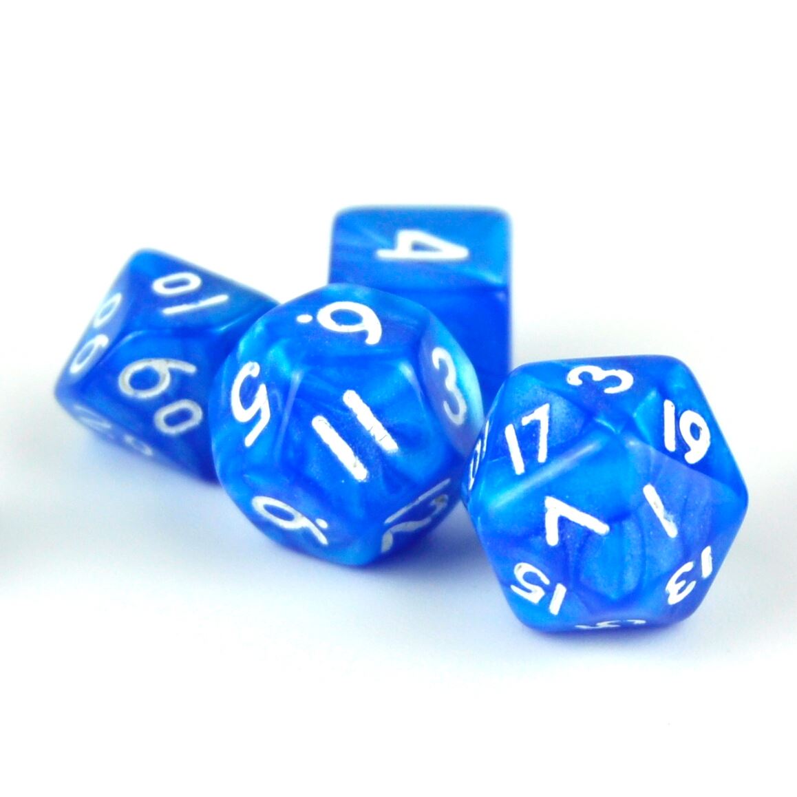 Silk Blue Acrylic - 7pcs RPG Mini Dice Set