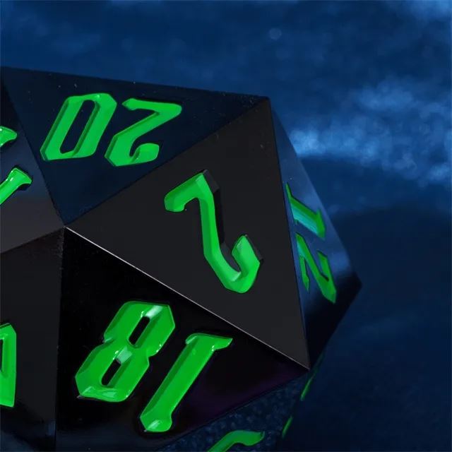 Black Sharp Acrylic- D20 RPG Dice