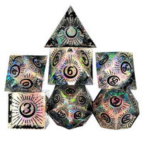 Thumbnail for Laser on Clear with Candy Sharp Resin - 7pcs RPG Dice Set