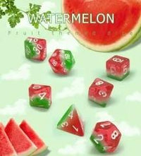 Thumbnail for 7pcs Dice Resin Layer White Font Green White Red
