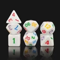Thumbnail for 7pcs Dice Acrylic Blend Multi Font Solid White