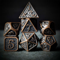 Thumbnail for Copper Metal with Dragon Font - 7pcs RPG Dice Set