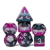 Thumbnail for 7pcs Dice Resin Layer Silver Font A Sexual Blue Purple