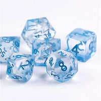 Thumbnail for Flower in White Filled Sharp Resin - 7pcs RPG Dice Set