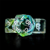 Thumbnail for Multicolour Swirl in Clear Resin - 7pcs RPG Full Dice Set