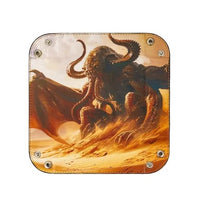 Thumbnail for Cthulu on Brown PU Leather - Square Hard Dice Tray