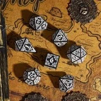 Thumbnail for White Celtic Knot on Black Acrylic - 7pcs RPG Full Dice Set
