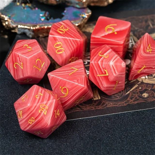 Goldstone Gemstone - 7pcs RPG Dice Set