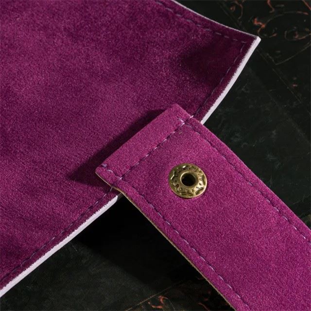 Purple Velvet PU Leather Roll & Tray - Dice Storage