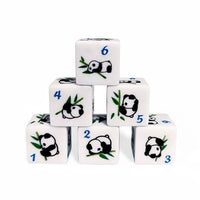 Thumbnail for 16mm White Panda Acrylic  - 6pcs D6 RPG Dice Set