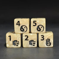 Thumbnail for 6pcs D6 16mm Dice Acrylic Black Font Monk Ivory