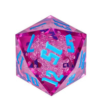 Thumbnail for Bubbles in Clear & Magenta Sharp Acrylic - D20 RPG Dice