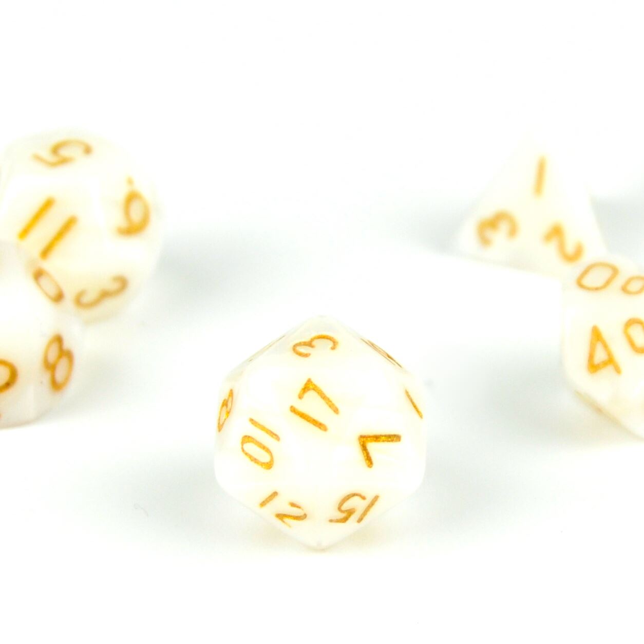 Silk White Acrylic - 7pcs RPG Mini Dice Set