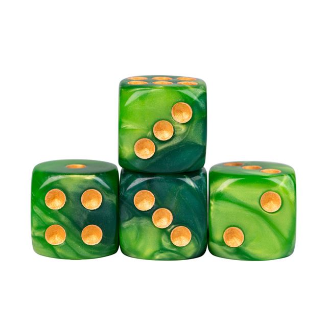 12mm Green Acrylic - 10pcs D6 RPG Dice Set