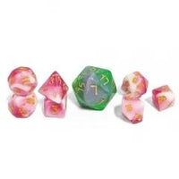 Thumbnail for 7pcs Dice Acrylic Mini Gold Font White Pink