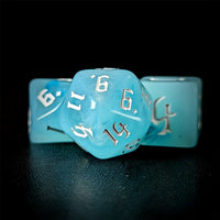 Thumbnail for Light Blue Silk Acrylic - 7pcs RPG Full Dice Set Close