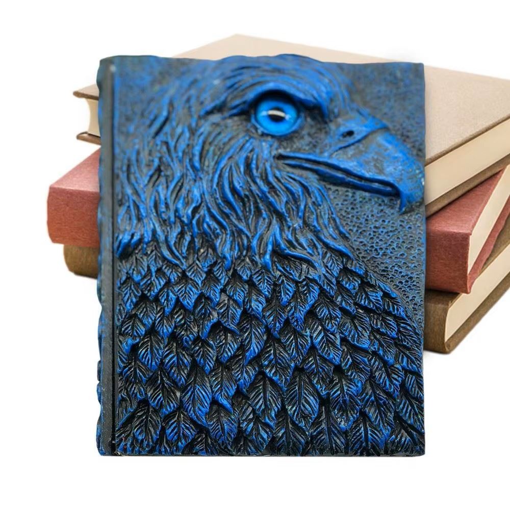 Blue Resin Eagle - A5 Handmade Hardback Notebook