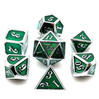 Thumbnail for 7pcs Dice Metal Enamel Silver Clear Green