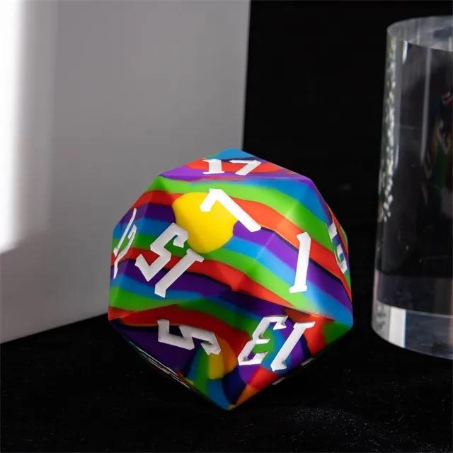 Rainbow Layered Silicone - D20 RPG Dice