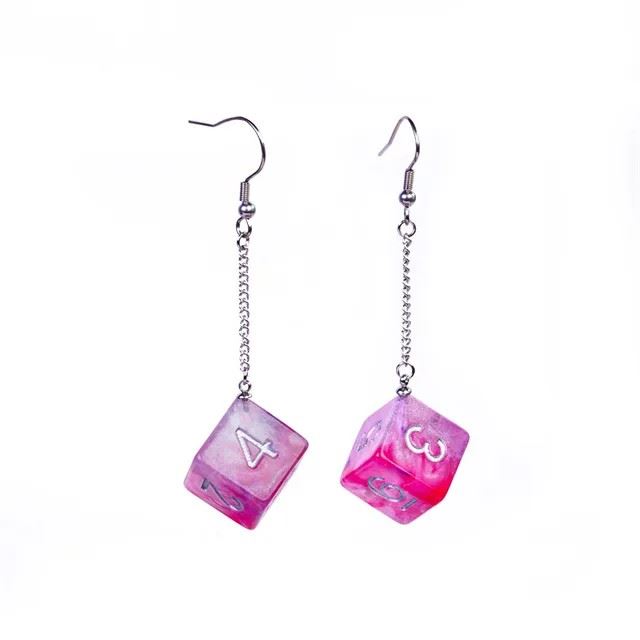 Purple & Red Resin Swirl - D6 Earings