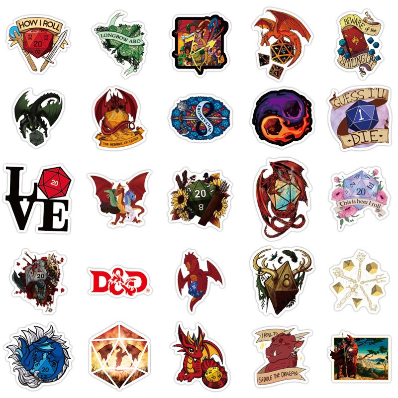 50pcs DND Memes Stickers - Novelty