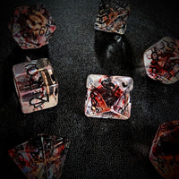 Thumbnail for Blades in Clear & Red Resin - 7pcs RPG Full Dice Set