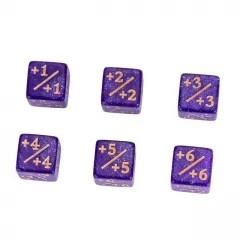 10pcs D6 12mm Dice Acrylic Gold Font Counter Numbers Purple