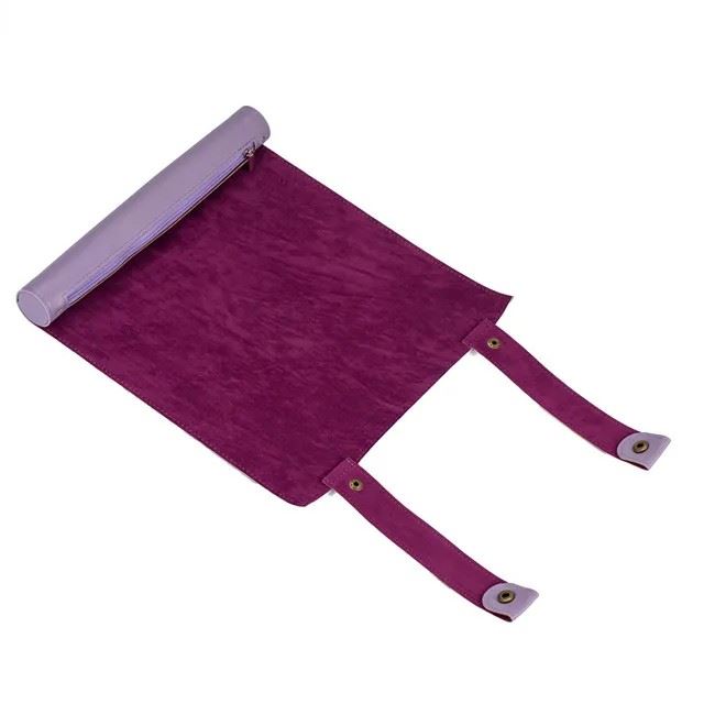 Purple Velvet PU Leather Roll & Tray - Dice Storage