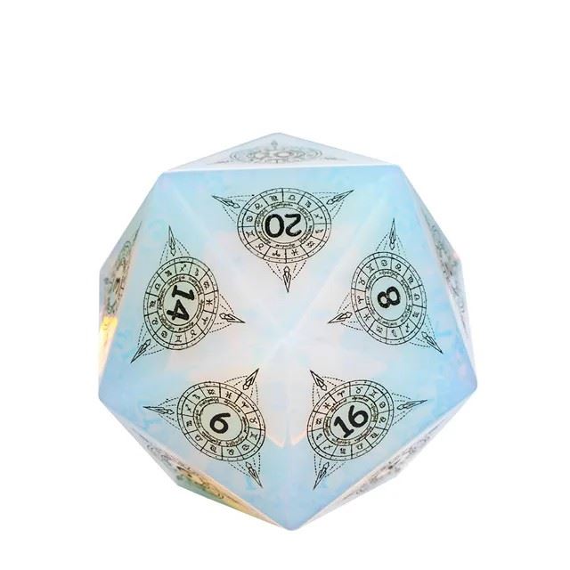 Astrology on Opalite Gemstone - D20 RPG Dice