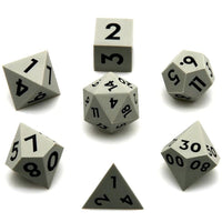 Thumbnail for Black on Solid Grey Silicone - 7pcs RPG Full Dice Set