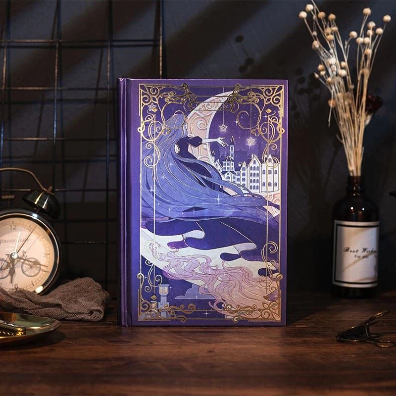 Princess Moon on Metallic Dark Purple - B6 Hardback Notebook